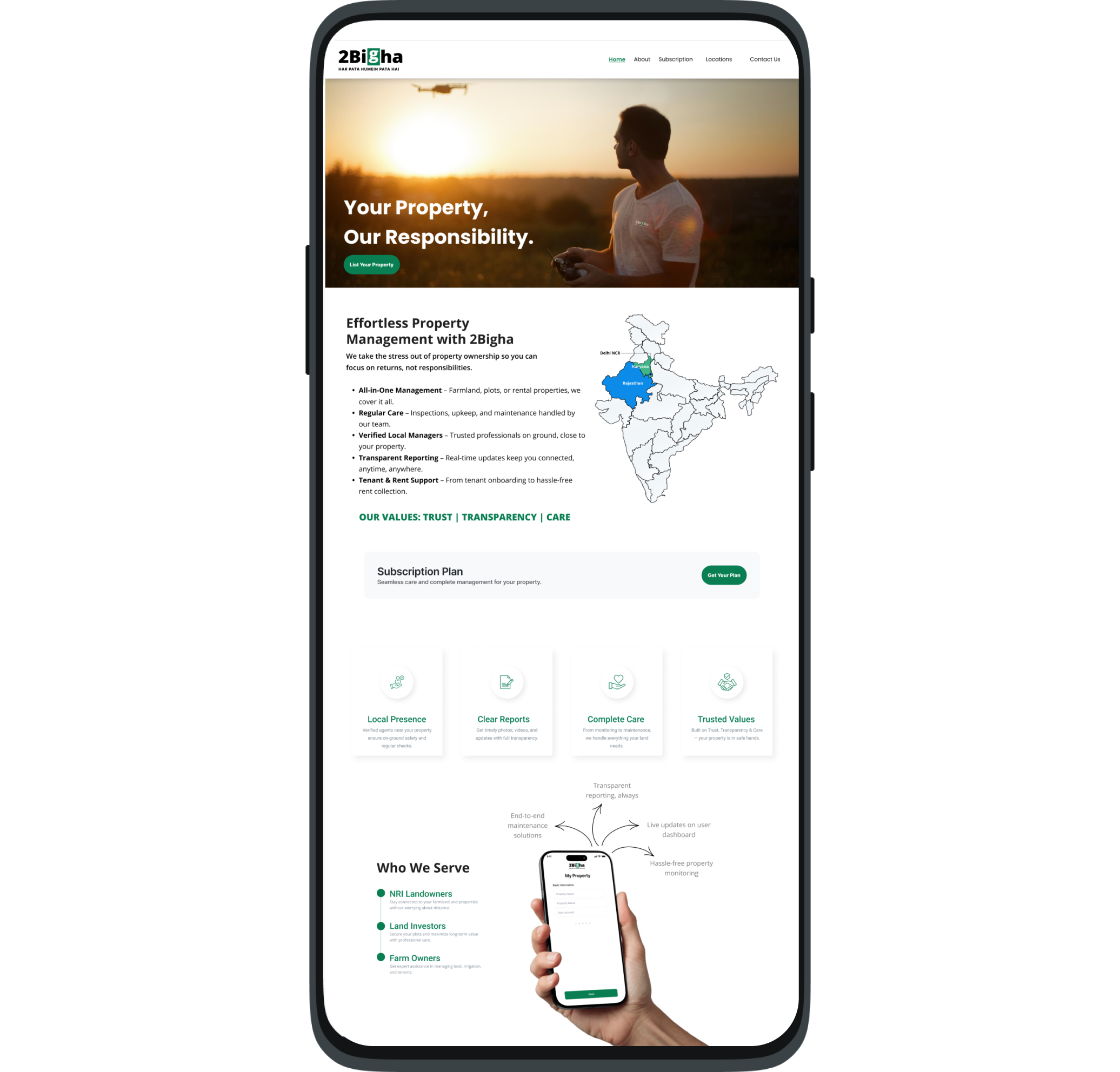 Phone showcasing dashboard